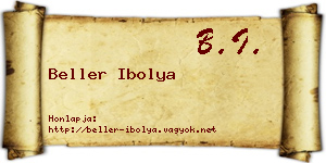 Beller Ibolya névjegykártya